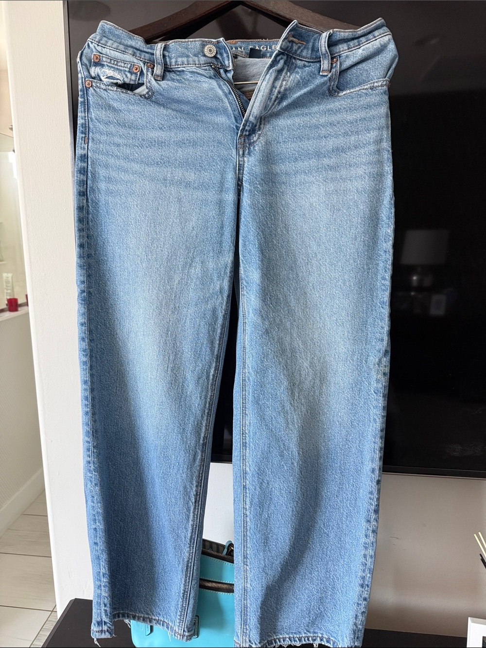 American Eagle Outfitters Light Blue Straight Leg Jeans